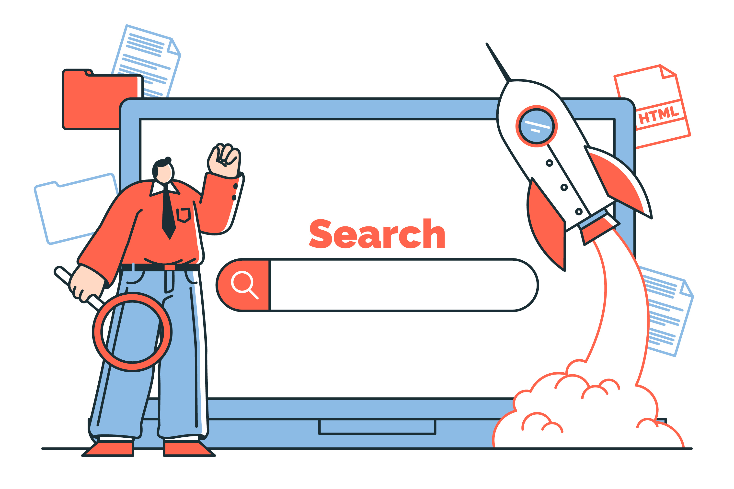 Ilustracion que representa como el seo puede ayudar a negocios locales y pymes